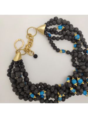 Колье лава с подвеской из бирюзы, фото , изображение 2 - от магазина Hair-Alfa.Shop Колье лава с подвеской из бирюзы, фото , изображение 2